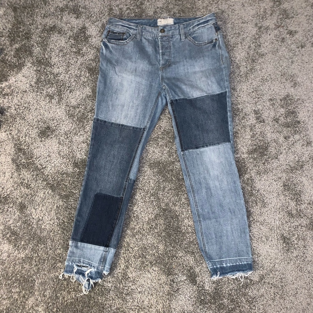 Free People Mid-Rise Patchwork Denim Size 30
